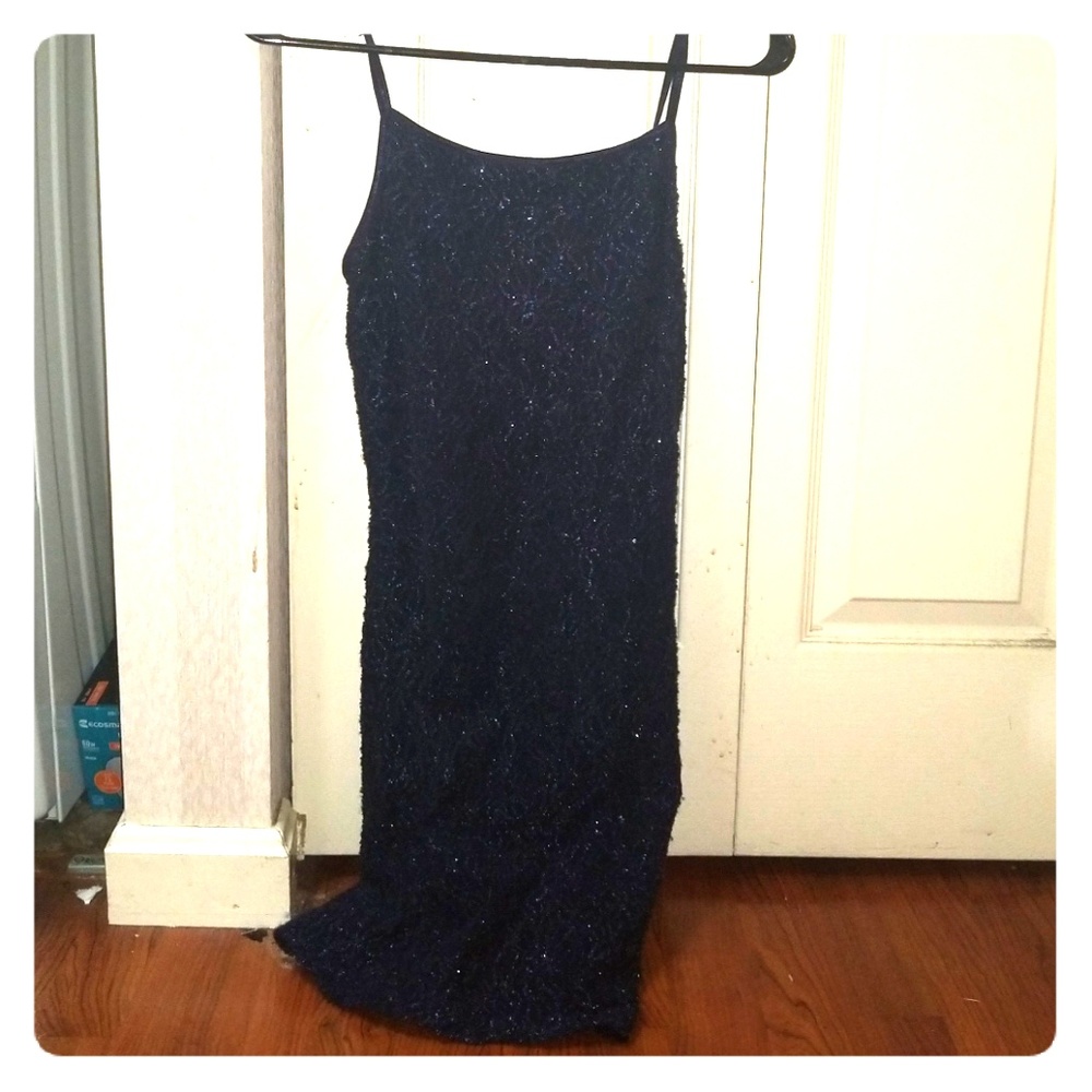 Dark blue, sparkling cocktail dress, Byer Too!, M